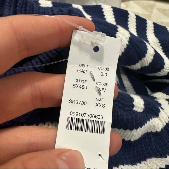 J crew Relaxed pullover sweater in stripe navy ivory - Picture 5 of 5